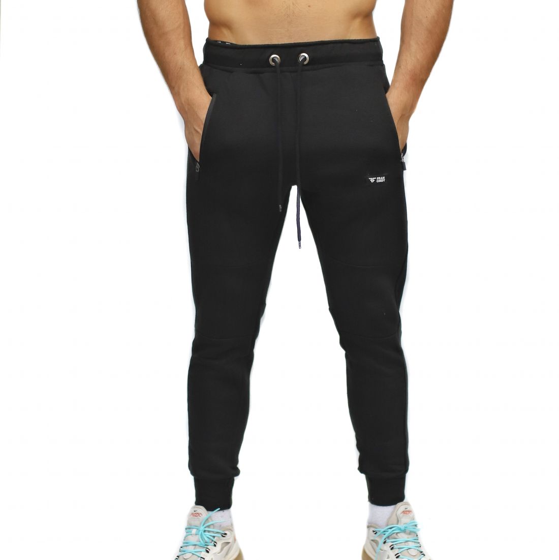 Jogger Negro - Pantalón elegante de algodón para vestir fuera del box y  apto para el entrenamiento funcional